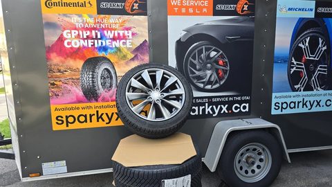 Tesla Model 3 winter tire package assembled by Sparky X